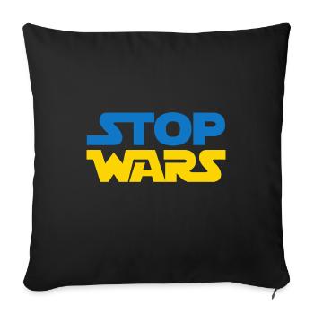 Stop Wars - Sofakissen mit Füllung 45 x 45 cm - Schwarz - Vorne