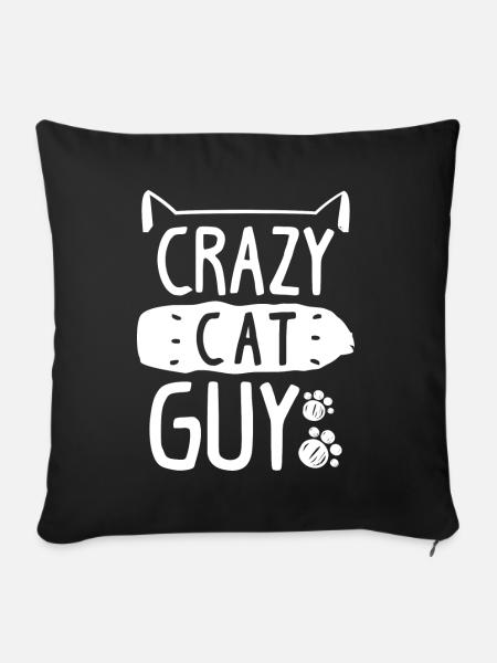 Crazy Cat Guy - Sofakissen mit Füllung 45 x 45 cm - Schwarz