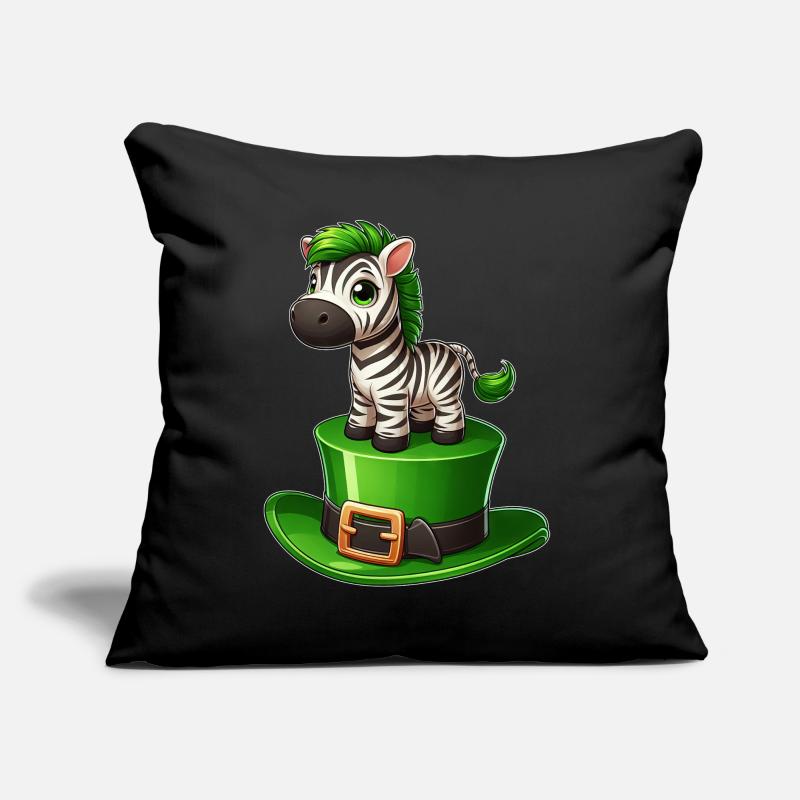 Mignon zèbre Saint-Patrick chapeau haut de forme trèfle Coussin et housse de 45 x 45 cm