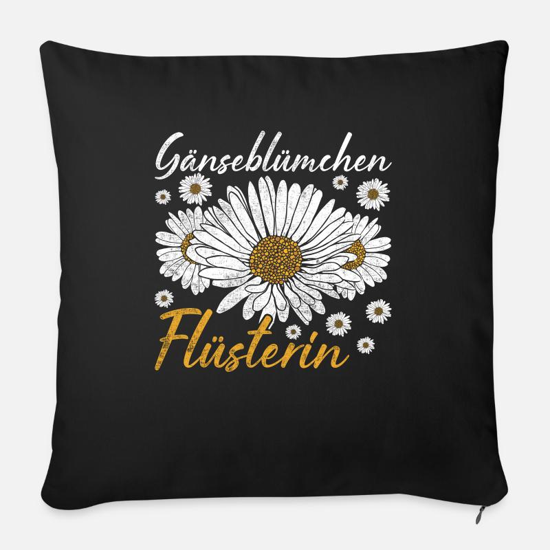 Gänseblümchen Flüsterin Maßliebchen - Sofakissen mit Füllung 45 x 45 cm - Schwarz