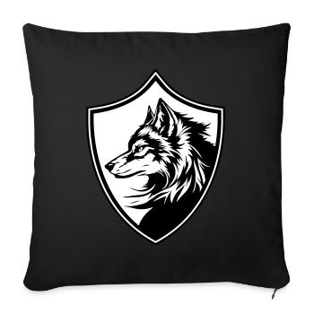 Silhouette des armoiries du loup - Coussin et housse de 45 x 45 cm - noir - Devant