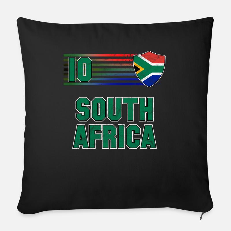 Südafrika - Sofakissen mit Füllung 45 x 45 cm - Schwarz