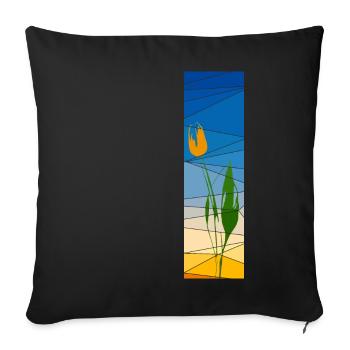 King's day tulip with sundown - Sofa pillow with filling 45cm x 45cm - black - Front