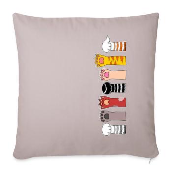 Pattes de chat - Coussin et housse de 45 x 45 cm - taupe clair - Devant