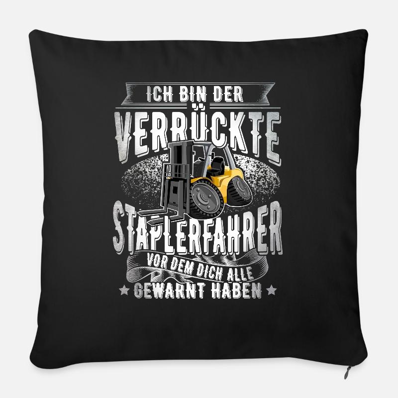Staplerfahrer - Sofakissen mit Füllung 45 x 45 cm - Schwarz