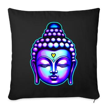 Colorful Buddha Head - Sofa pillow with filling 45cm x 45cm - black - Front