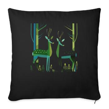 Deer Forest 2 - Sofa pillow with filling 45cm x 45cm - black - Front