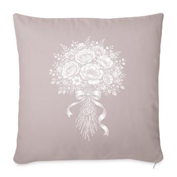 Bouquet de mariée - Coussin et housse de 45 x 45 cm - taupe clair - Devant