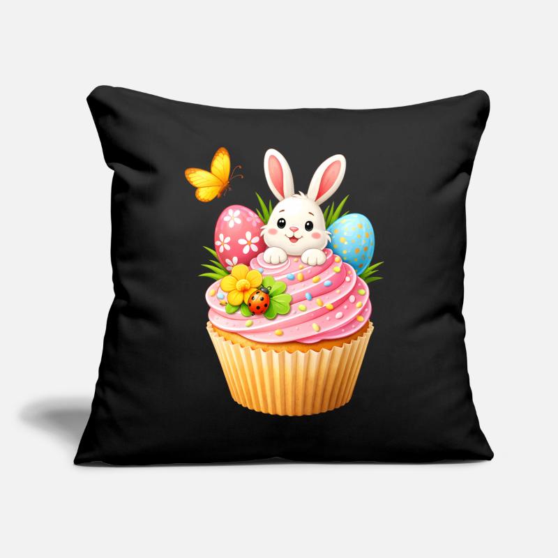 Cute Easter Bunny Cupcake with Colorful Easter Eggs Sofa pillow with filling 45cm x 45cm