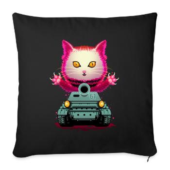 KUCING GILLA - Coussin et housse de 45 x 45 cm - noir - Devant