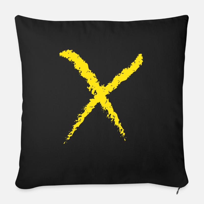X - Coussin et housse de 45 x 45 cm - noir
