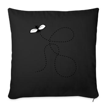 Mouche de ligne en pointillés - Coussin et housse de 45 x 45 cm - noir - Devant