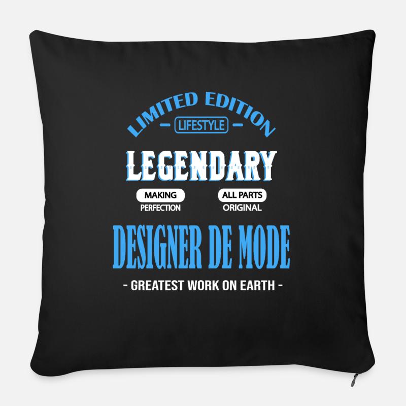 DESIGNER DE MODE - Coussin et housse de 45 x 45 cm - noir