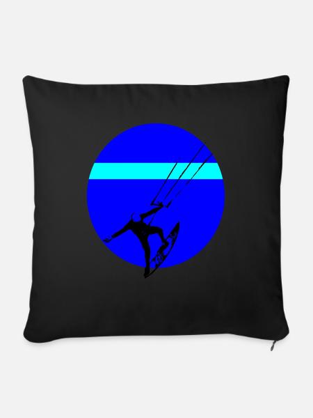 kite surfing - Cuscino da divano 45 x 45 cm con riempimento - nero