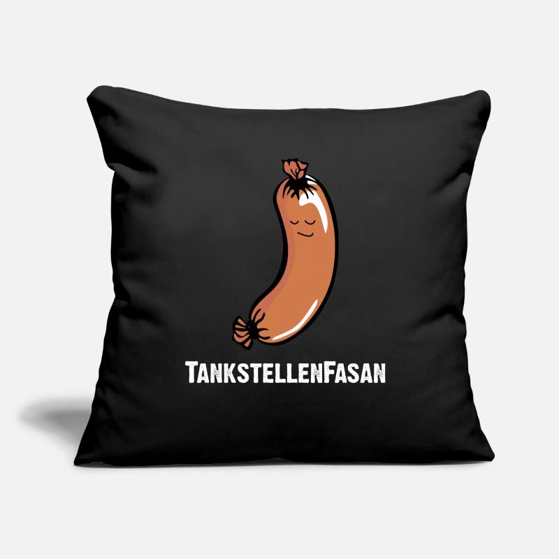 TankstellenFasan. Knackwurst oder Bockwurst Sofakissen mit Füllung 45 x 45 cm