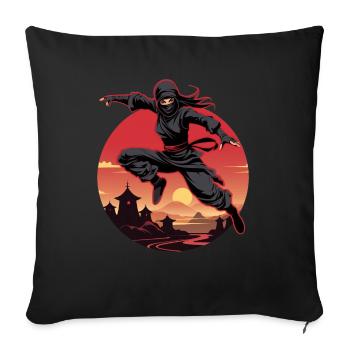 Charmant combattant ninja I Fille ninja I Ninja - Coussin et housse de 45 x 45 cm - noir - Devant