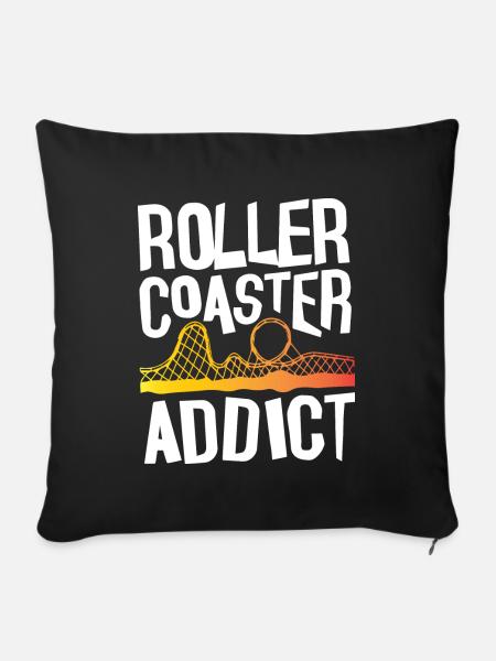 Roller Coaster Addict - Sofakissen mit Füllung 45 x 45 cm - Schwarz