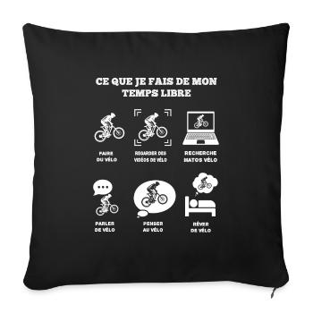 Temps Libre Vélo - Coussin et housse de 45 x 45 cm - noir - Devant