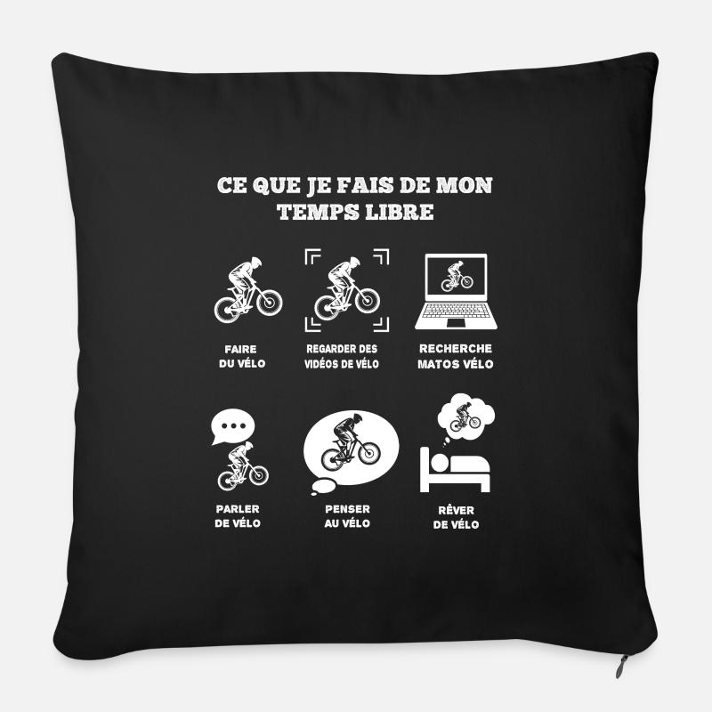 Temps Libre Vélo - Coussin et housse de 45 x 45 cm - noir
