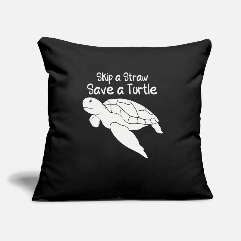 Skip A Straw Save A Turtle Sea Protection Support Sofa pillow with filling 45cm x 45cm