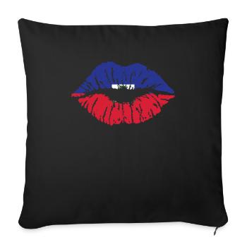 Haiti Heartbeat Flag Vintage Haiti Heart - Sofa pillow with filling 45cm x 45cm - black - Front