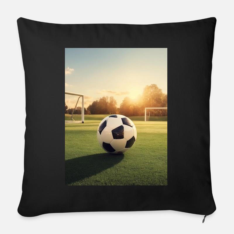 "Fußball" - Sofakissen mit Füllung 45 x 45 cm - Schwarz