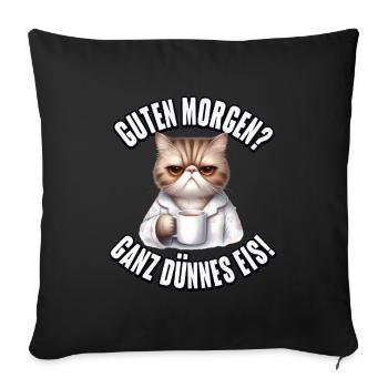 Good morning? Very thin - Sofa pillow with filling 45cm x 45cm - black - Front