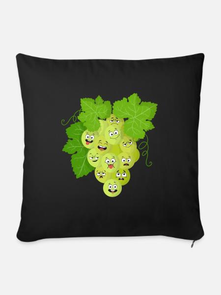Weintraube - Sofakissen mit Füllung 45 x 45 cm - Schwarz