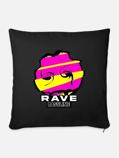 Rave Oldschool Smily on Pills - Sofakissen mit Füllung 45 x 45 cm - Schwarz