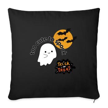 Too cute to spook - Sofa pillow with filling 45cm x 45cm - black - Front