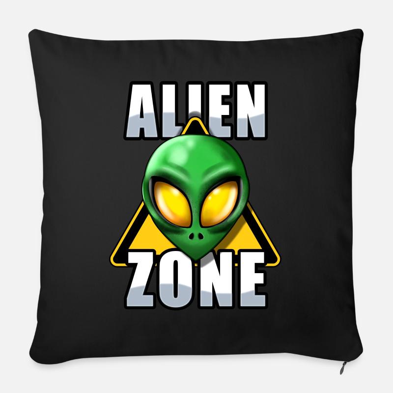 Zone extra-terrestre - Coussin et housse de 45 x 45 cm - noir