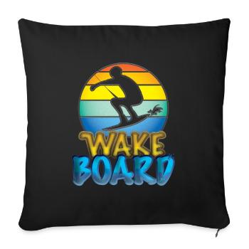 Wakeboard - Sofakissen mit Füllung 45 x 45 cm - Schwarz - Vorne
