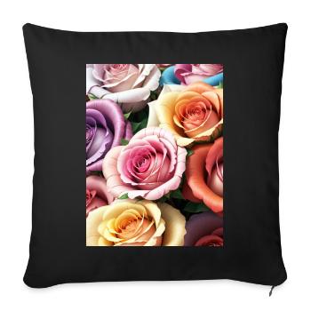 Blumen 41 - Sofakissen mit Füllung 45 x 45 cm - Schwarz - Vorne