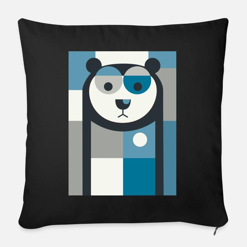 Abstrakter Bär - Sofakissen mit Füllung 45 x 45 cm - Schwarz