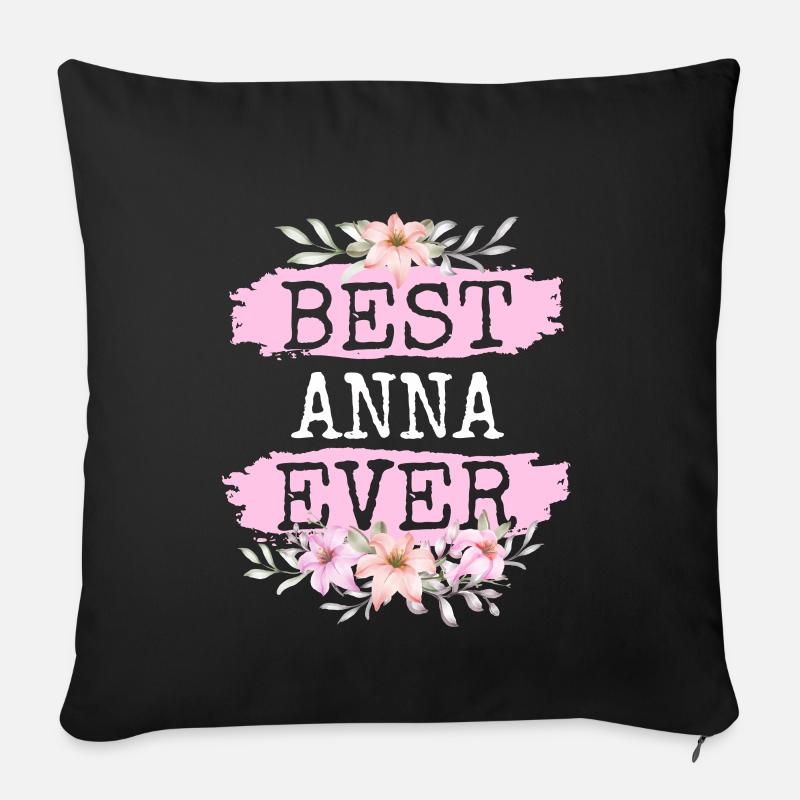 Anna Geschenk Name Geburtstag - Sofakissen mit Füllung 45 x 45 cm - Schwarz