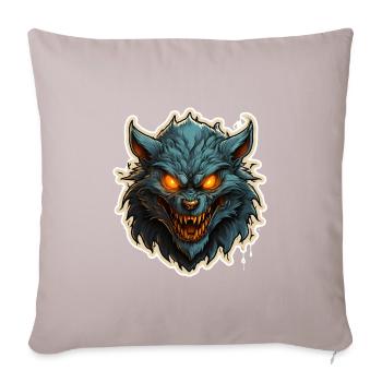Loup-garou d’Halloween - Coussin et housse de 45 x 45 cm - taupe clair - Devant