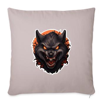 Loup-garou d’Halloween - Coussin et housse de 45 x 45 cm - taupe clair - Devant