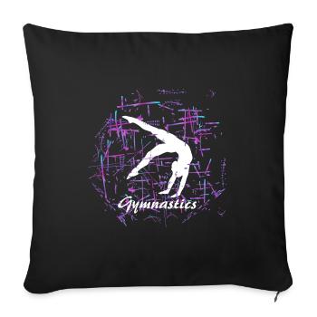 Turnen, Turnerin - Gymnastics - Sofakissen mit Füllung 45 x 45 cm - Schwarz - Vorne