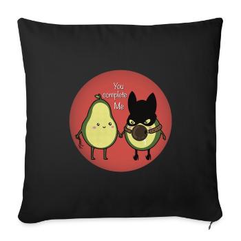 Couple vegan - Coussin et housse de 45 x 45 cm - noir - Devant