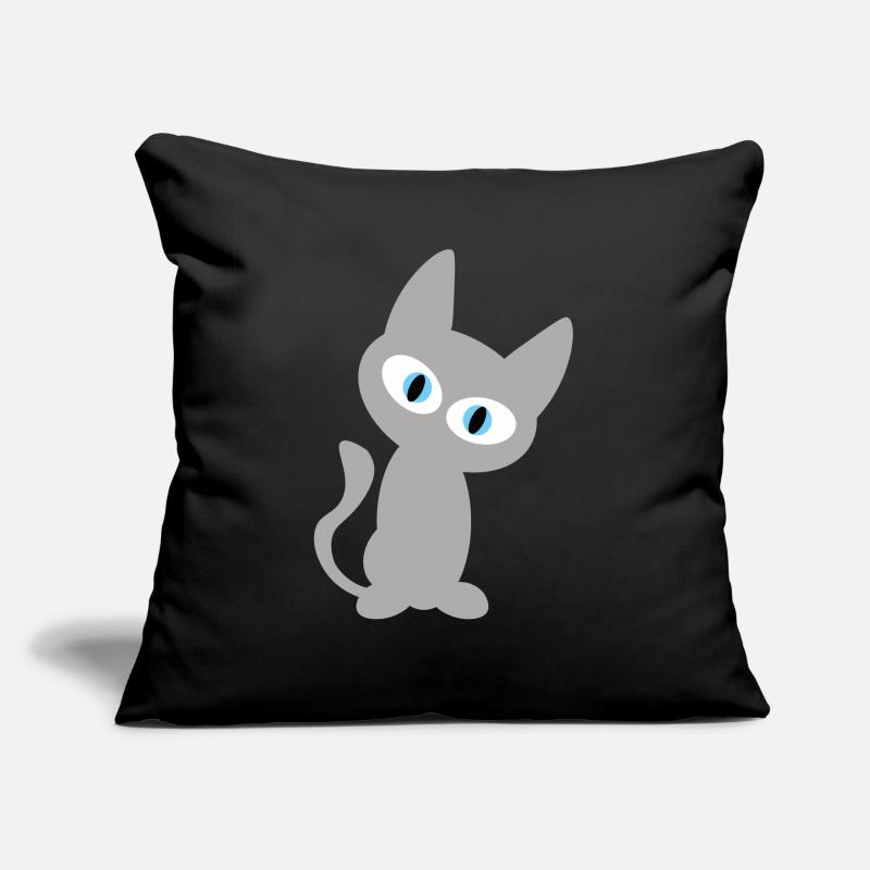 Graue Katze oder Kater als cooles Katzen Design Sofakissen mit Füllung 45 x 45 cm