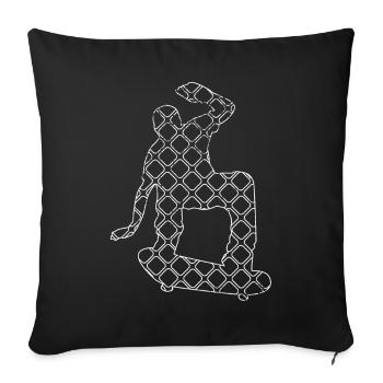 Skater en alvéoles - Coussin et housse de 45 x 45 cm - noir - Devant