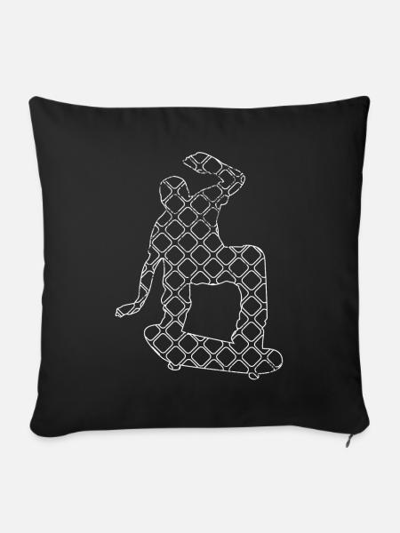 Skateboarden in Zellen - Sofakissen mit Füllung 45 x 45 cm - Schwarz