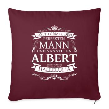 Albert der perfekte Mann von Gott geformt Design - Sofakissen mit Füllung 45 x 45 cm - Burgunderrot - Vorne