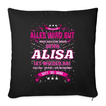 Alisa Design, alles wird gut - Sofakissen mit Füllung 45 x 45 cm - Schwarz - Vorne