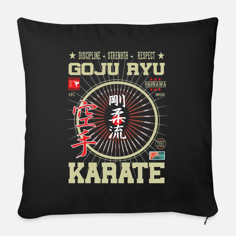 Goju-Ryu Karate Okinawa Design - Sofakissen mit Füllung 45 x 45 cm - Schwarz