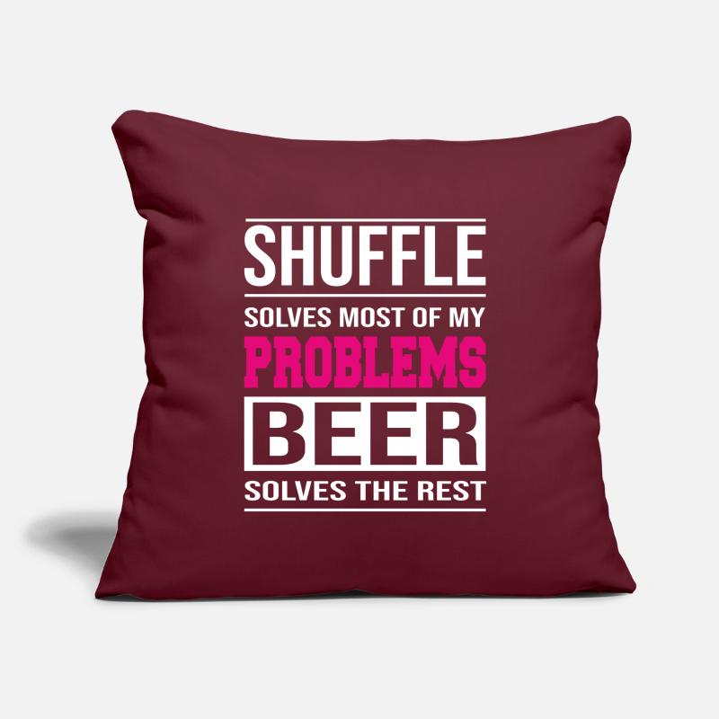 Shuffle solves problems, beer solves the rest Sofa pillow with filling 45cm x 45cm