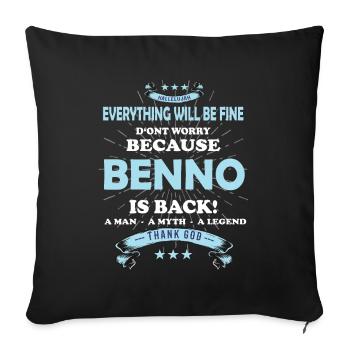 Tout ira bien Benno est de retour - Coussin et housse de 45 x 45 cm - noir - Devant