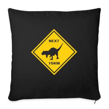 Achtung Carnotaurus kreuzt die Straße Design - Sofakissen mit Füllung 45 x 45 cm - Schwarz - Vorne