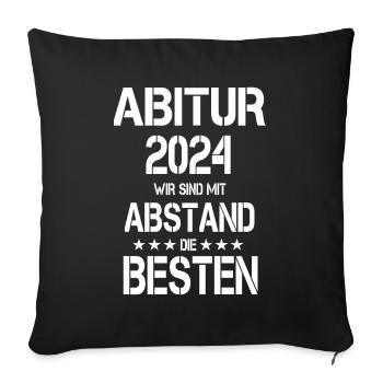 Abitur 2024, wir sind mit Abstand die Besten - Sofakissen mit Füllung 45 x 45 cm - Schwarz - Vorne