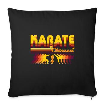 Design rétro de karaté cool - Coussin et housse de 45 x 45 cm - noir - Devant